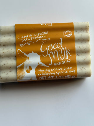 Goat Milk Soap – Honey Scent with Exfoliating Apricot Shell