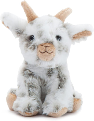 Goat Stuffed Animal – Plush Toy, White & Gray