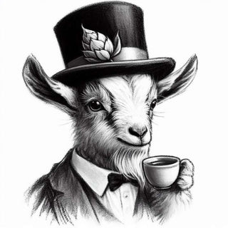 Standard Sticker: Vintage Goat Sipping Tea